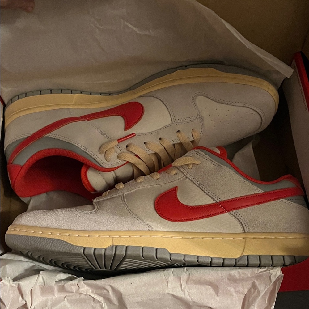 Nike Beige and Red Sneakers